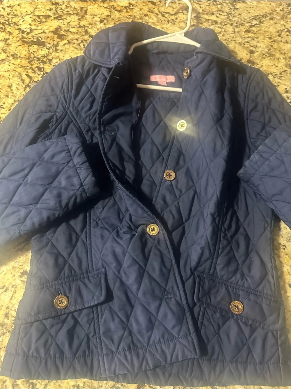 Lilly Pulitzer Navy Quilted ladies small Button-Front Puffer Jacket